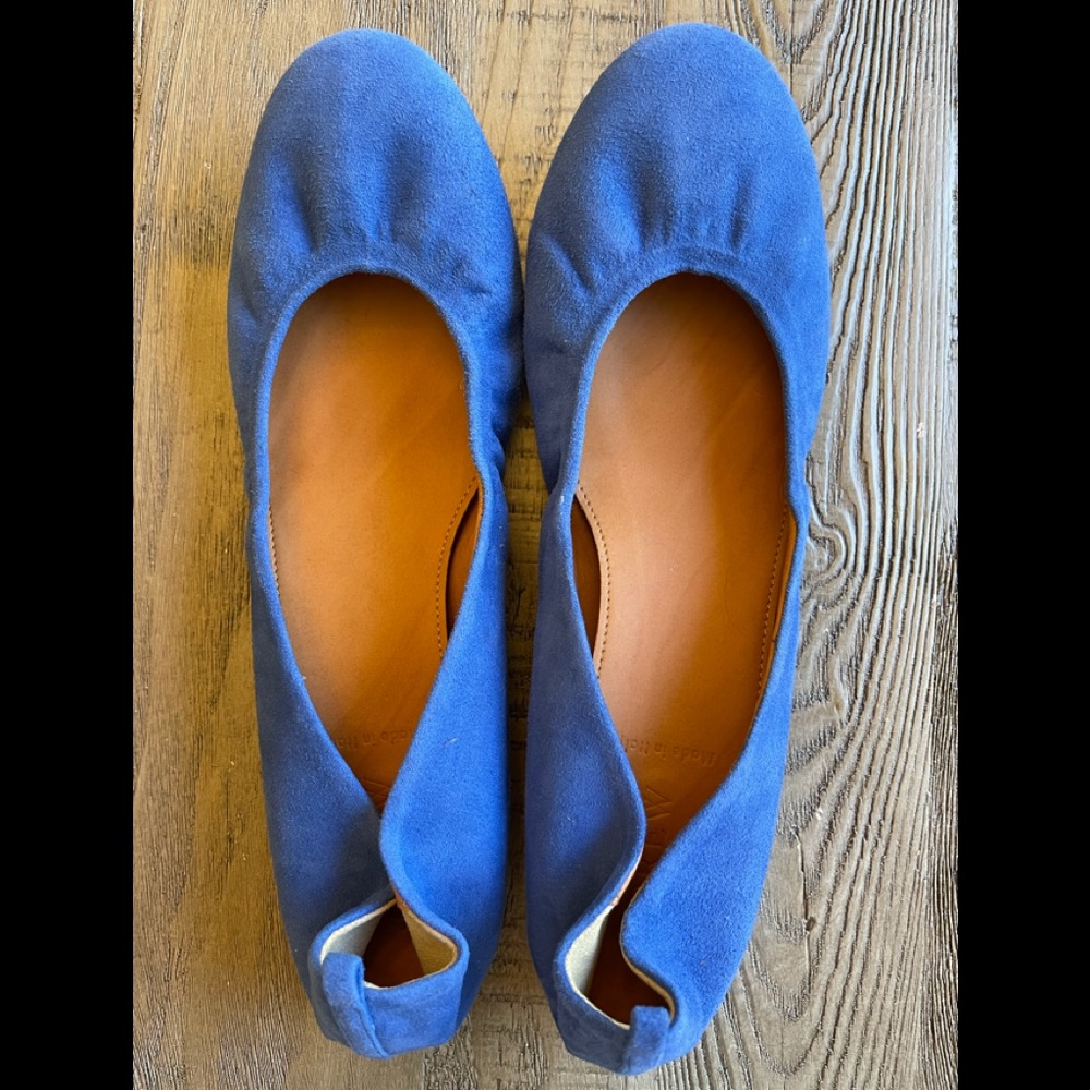 NWOT J. Crew Suede ballet flats in blue size 9